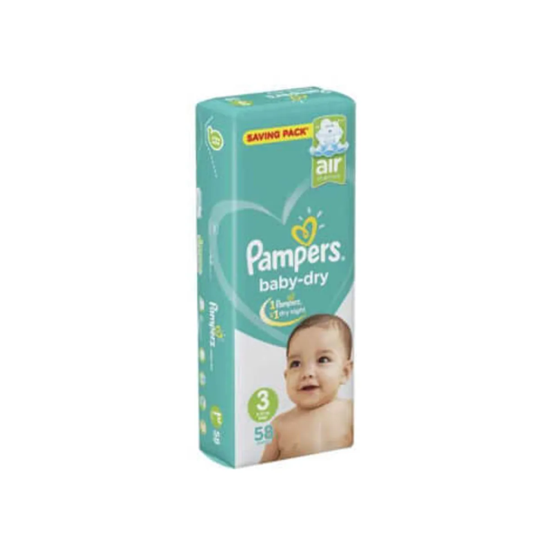 Pampers Basic Jumbo Size3 (58 diapers) بامبرز اساسى جامبو مقاس 3 (58 حفاضه) - الصورة 1